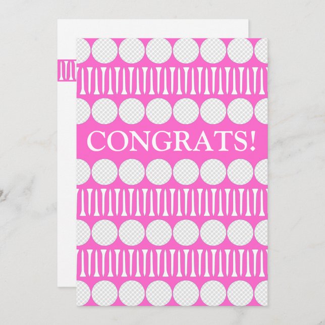 Hellrosa Golfers individuelle Grußkarte Dankeskarte (Vorne/Hinten)