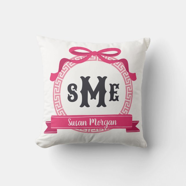 Hellrosa, griechischer Schlüsselanhänger Kissen (Vorderseite)