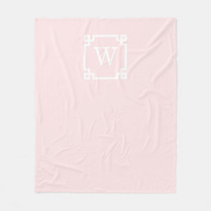 Hellrosa griechischer Schlüsselrahmen #2 Initialmo Fleecedecke