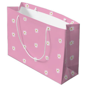 Hellrosa große Geschenktasche mit eleganten Blumen Geschenktüte
