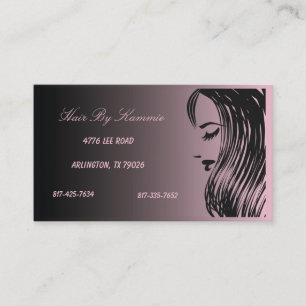 Hellrosa Haare, Nagel, Make-up Visitenkarte Terminkarte
