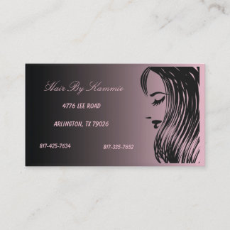 Hellrosa Haare, Nagel, Make-up Visitenkarte Terminkarte