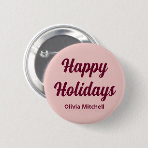Hellrosa Happy Holidays Button