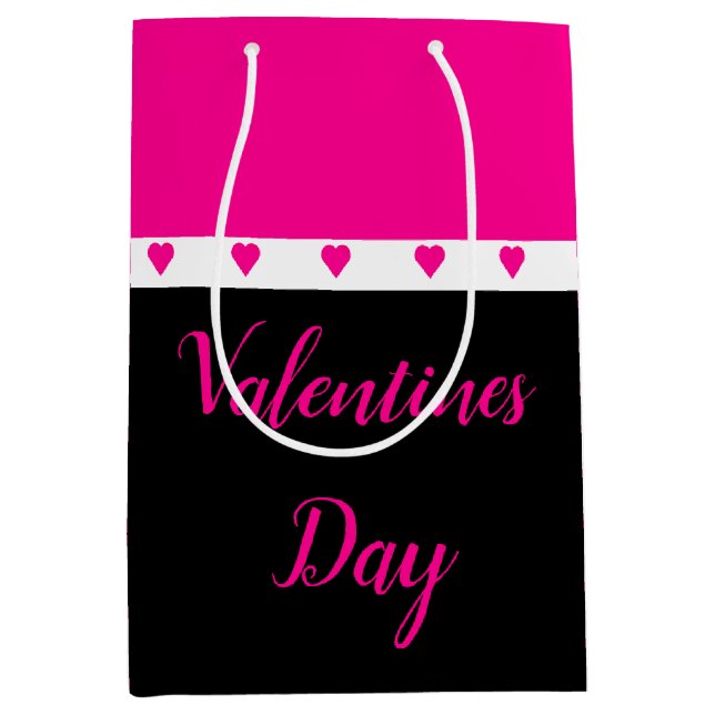 Hellrosa Herz akzentriert Mittlere Geschenktüte (Vorderseite)