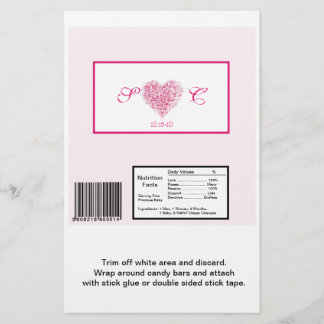 Hellrosa Herz Hochzeit Hershey's Large Wrapper Flyer
