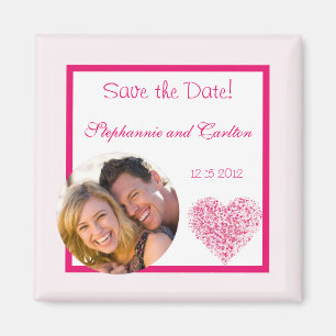 Hellrosa Herz Hochzeitsankündigung Magnet