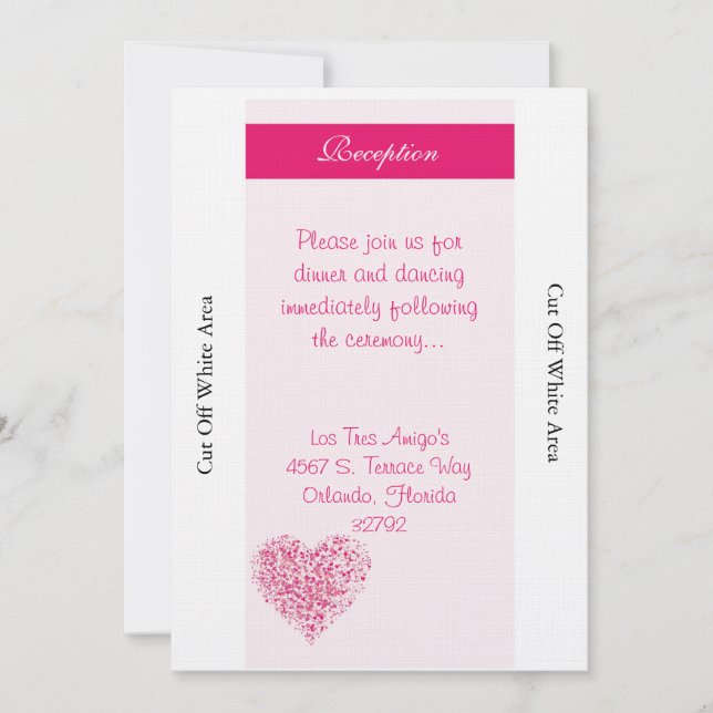 Hellrosa Herz Hochzeitskarte Einladung (Vorderseite)