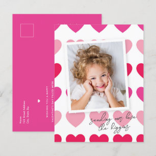 Hellrosa Herzen Budget Foto Valentinstag Postkarte