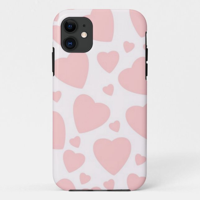 Hellrosa Herzen Case-Mate iPhone Hülle (Rückseite)