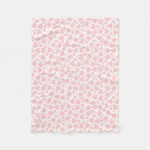 Hellrosa Herzen Fleecedecke