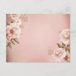 Hellrosa Hintergrund mit gedämpften Blumenmuster Postkarte