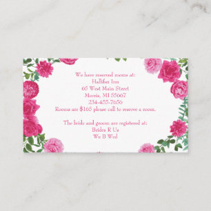 Hellrosa Hochzeitsstipps Rose Blumenmodern Begleitkarte