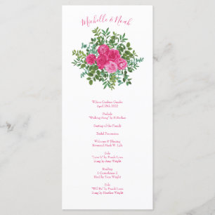 Hellrosa Hochzeitsstipps Rose Blumenmodern Menükarte