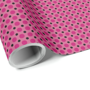 Hellrosa, Hot Pink und schwarze Punkte Geschenkpapier