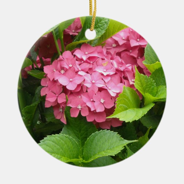 Hellrosa Hydrangea Keramik Ornament (Vorne)