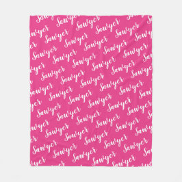 Hellrosa Kalligraphie Personalisierter Wiederholun Fleecedecke