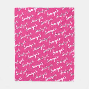 Hellrosa Kalligraphie Personalisierter Wiederholun Fleecedecke