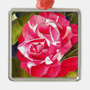Hellrosa Kamelien Blume Ornament Aus Metall