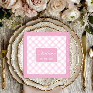 Hellrosa Karierte Napkins Personalisiert und elega Serviette