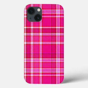 Hellrosa Kariertes Tartan iPhone 13 Hülle