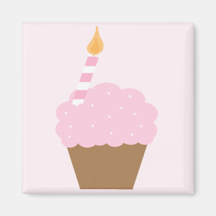 Hellrosa kleiner Kuchen Magnet