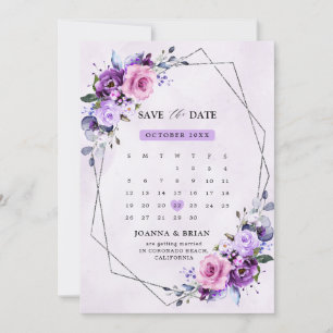 Hellrosa Lila Aquarellfarben Blume Save The Date