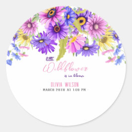 Hellrosa lila Wildblume ist in Blüte #1 Runder Aufkleber