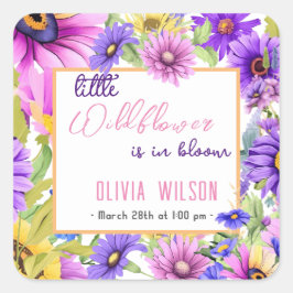 Hellrosa lila Wildblume ist in Blüte #2 Quadratischer Aufkleber