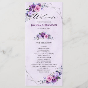Hellrosa Lilac Lila Shades Blume Hochzeit Programm