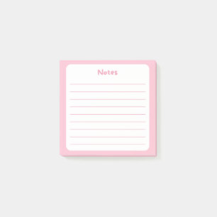 Hellrosa Linke klebrige Notizkarte Post-it Klebezettel