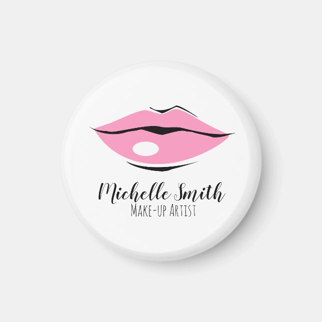 Hellrosa Lips Design Make-up Künstler Magnet (Vorne)