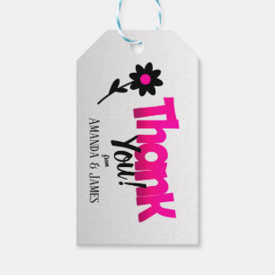 Hellrosa-Logo mit Clipart-Blume - Vielen Dank Geschenkanhänger