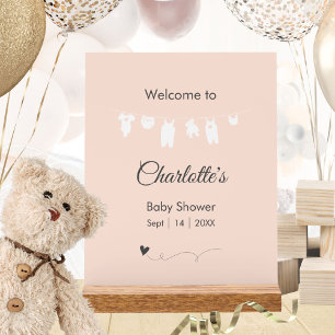 Hellrosa minimalistische Babyparty für Mädchen Acrylschild