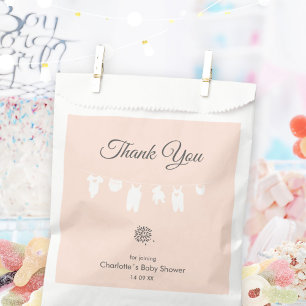 Hellrosa minimalistische Babyparty für Mädchen Geschenktütchen