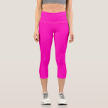 Hellrosa Modern Capri Leggings<br><div class="desc">Immer trendy heiß rosa Vollfarbe.</div>