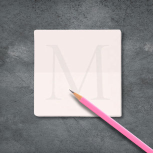 Hellrosa Monogramm-Initiale Post-it Klebezettel