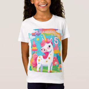 Hellrosa Niedliches Einhorn Geburtstag T-Shirt