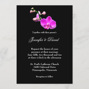 Hellrosa Orchideenhochzeit Einladung