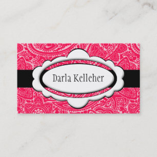 Hellrosa Paisley Business Cards Visitenkarte