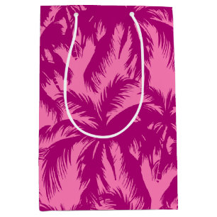 Hellrosa Palm-Muster Mittlere Geschenktüte