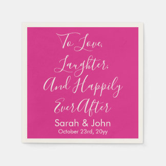 Hellrosa Personalisierte Script-Hochzeitsempfehlun Serviette