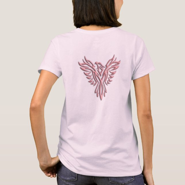 Hellrosa Phoenix-Steigen T-Shirt (Rückseite)