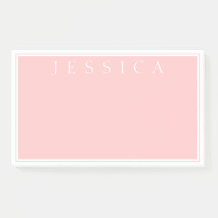 Hellrosa Pink Ihr Name Post-it Klebezettel