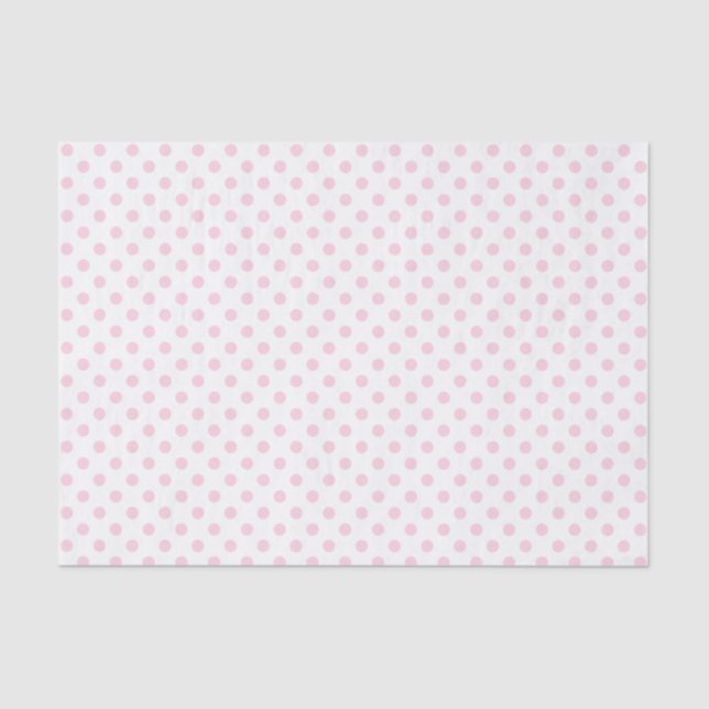 Hellrosa Polka Dot auf Weißzettel Seidenpapier (Vorderseite)