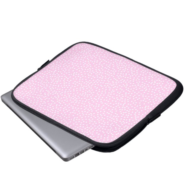 hellrosa Polka Dot Laptop-Ärmel Laptopschutzhülle (Vorne Knopf)