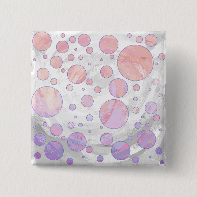 Hellrosa Polka Dot Muster Button (Vorderseite)