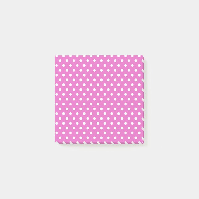 Hellrosa Polka Dots Postit Notizen (Vorderseite)