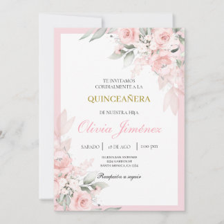 Hellrosa Quinceañera Einladung