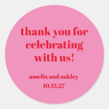 Hellrosa Red Retro Custom Wedding Danke