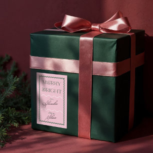 Hellrosa Retro glänzend und leicht zu erreichen Rechteckiger Aufkleber